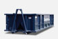 Blue 15 Yard Dumpster With Dumpsters.com Logo.