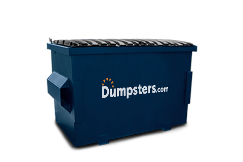 A Blue 4 Yard Front Load Dumpster