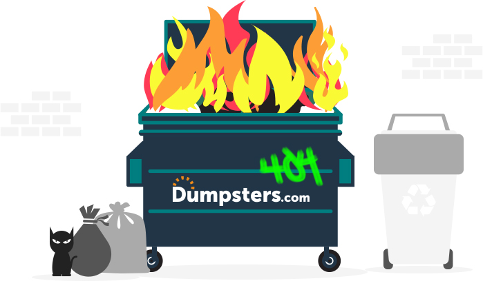 Cartoon of a dumpster on fire.