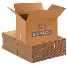 Cardboard moving boxes.