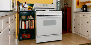 an old oven in a kitchen