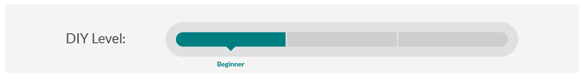 Progress bar depicting a beginner DIY level.