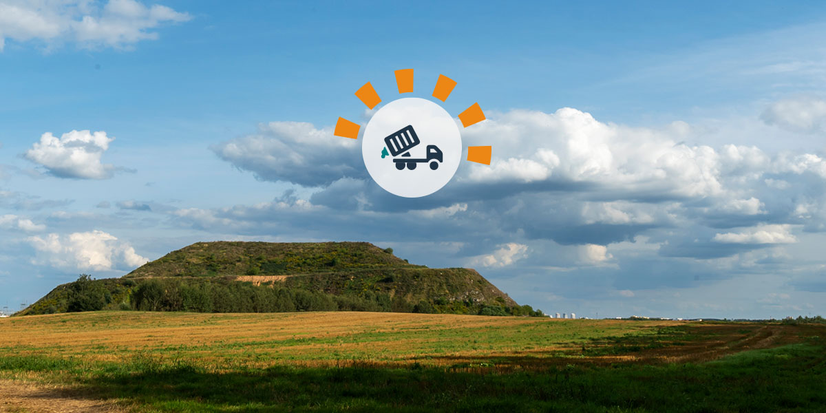 A field that covers a closed and capped landfill.