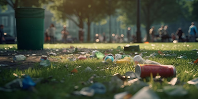 Litter left at a community park.