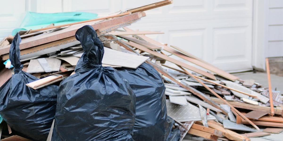 Construction debris pile.