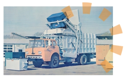 1960 Ford C-850 Super-Duty with Dempster Dumpmaster Front Loader and Dumpsters