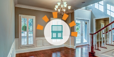 Wainscoting installed in a home entryway.