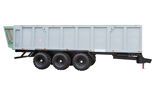 Gray dump trailer.