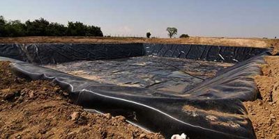 An MSW Landfill with a Black Safety Liner.