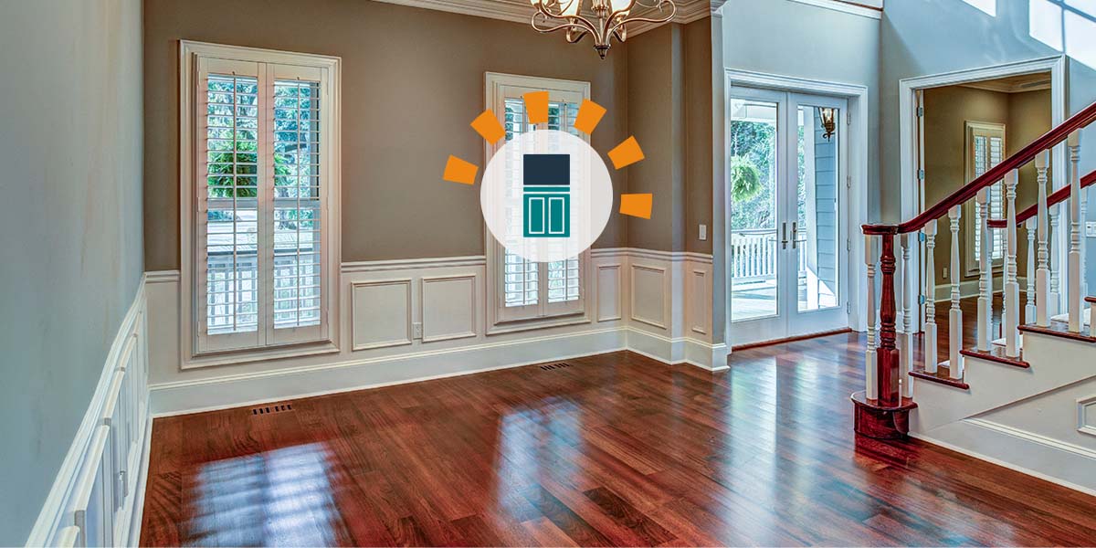 Wainscoting installed in a home entryway.