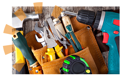 A pile of tools to remove an old bathtub. 