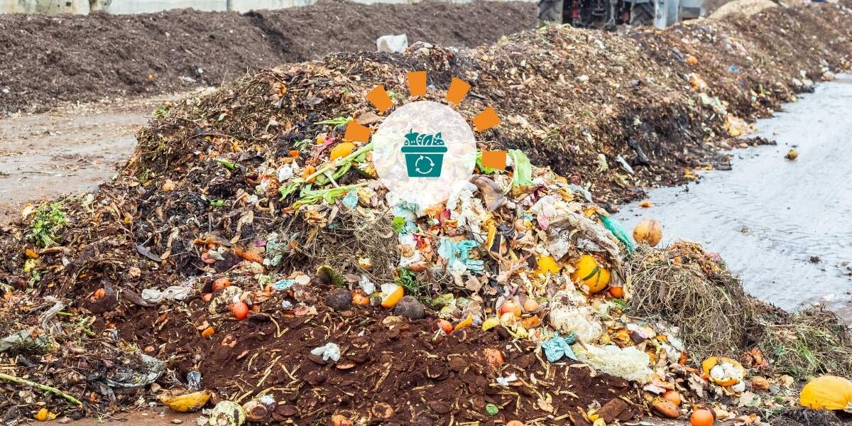 A pile of organic waste at a green landfill.