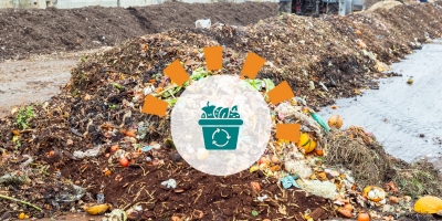 A pile of organic waste at a green landfill.