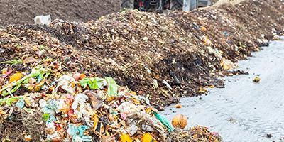 A pile of organic waste at a green landfill.