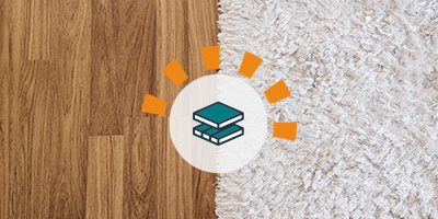 Hardwood vs. carpet flooring side-by-side for homeowner to pick.