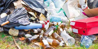 A Pile of Garbage Lies on the Ground.