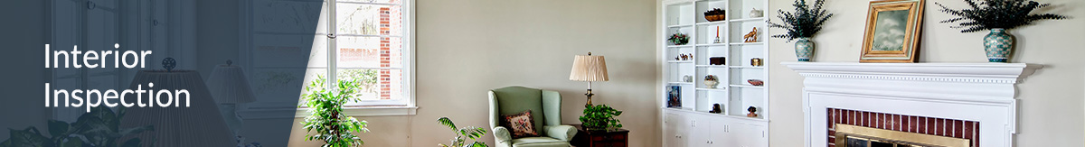 The interior living room of a home to be inspected.