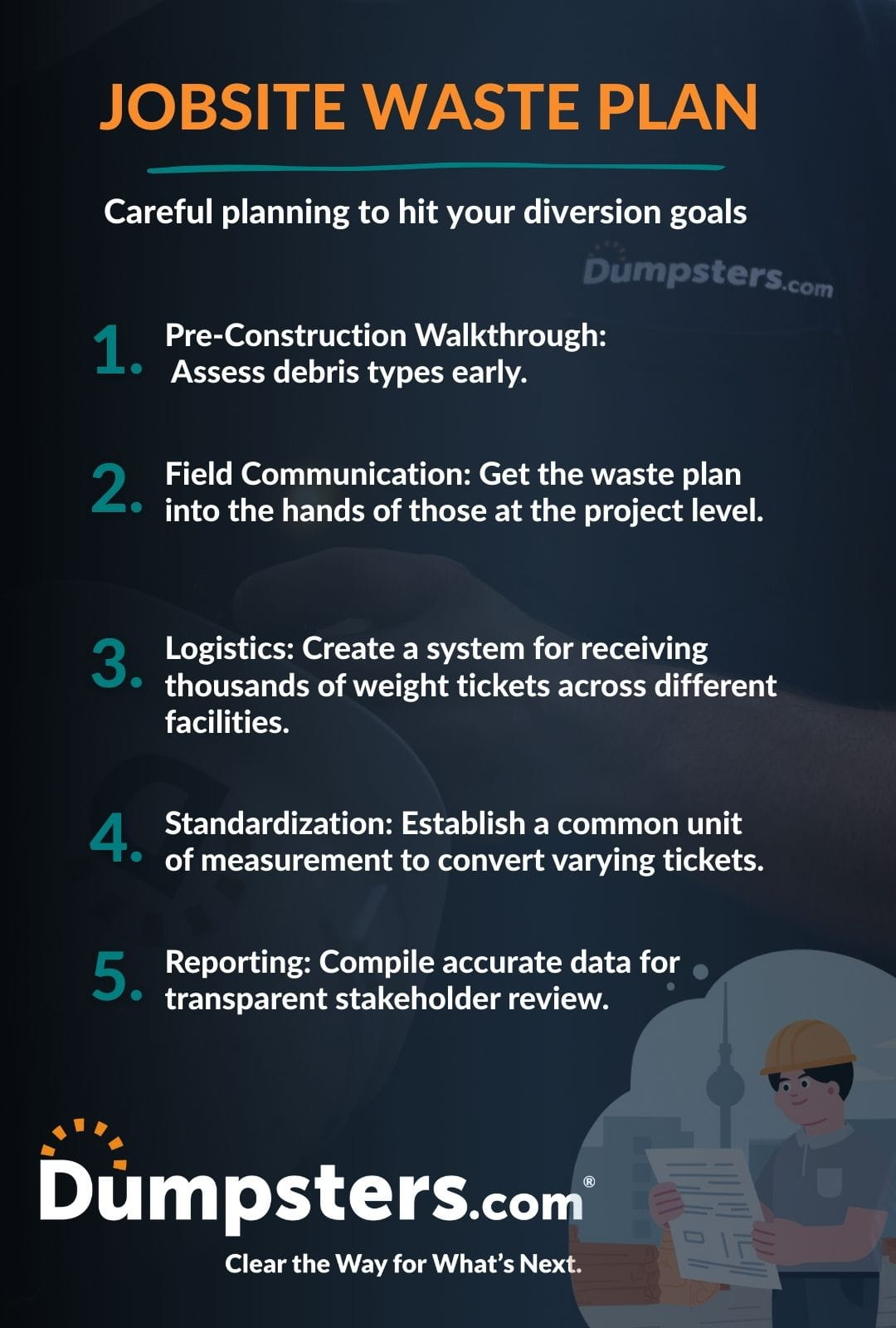 How to build a jobsite waste plan infographic