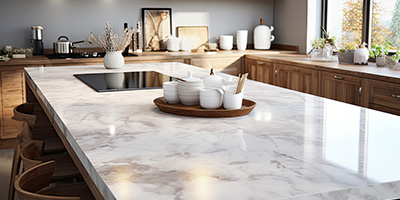 Granite and wood block countertops kitchen remodel.