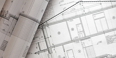 A set of blueprints to show the structural design of a home.