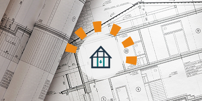 A set of blueprints to show the structural design of a home.