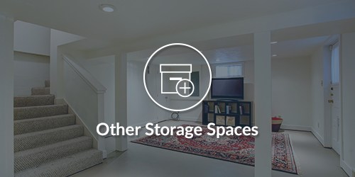 An icon for other storage spaces over an image of a clear basement.