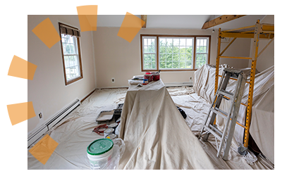 A room prepared for the mess of a demolition. 