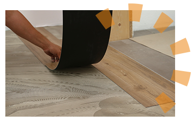 Removing wood vinyl flooring.