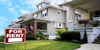 Nice House With “For Rent” Sign.