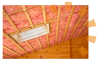 Pink ceiling insulation.
