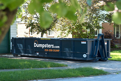 Dumpsters.com Roll Off Dumpster in Residential Driveway