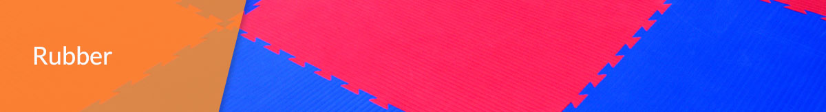 Blue and pink rubber flooring banner.