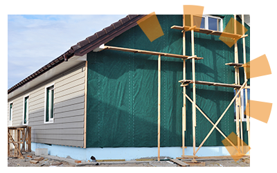 A home is prepped for siding installation.