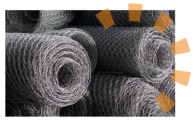 Rolls of chain link fencing that was removed.