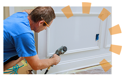 A wainscoting panel installed with nails.