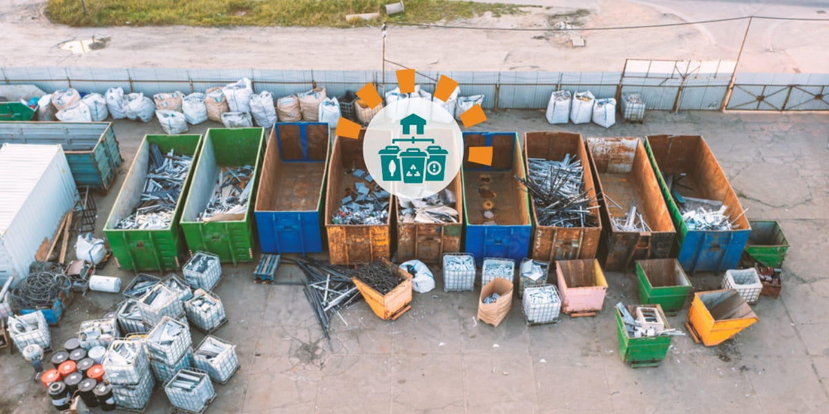 Nine Containers Filled With Different Debris Types
