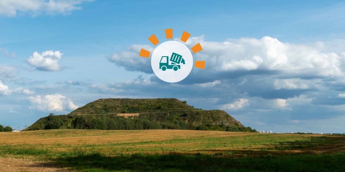 A field that covers a closed and capped landfill.