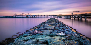 The sun setting on Chesapeake Bay.
