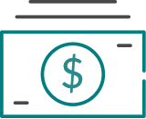 Money Sign on Dollar Bill Icon