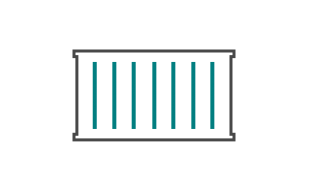Roll off dumpster rental icon.