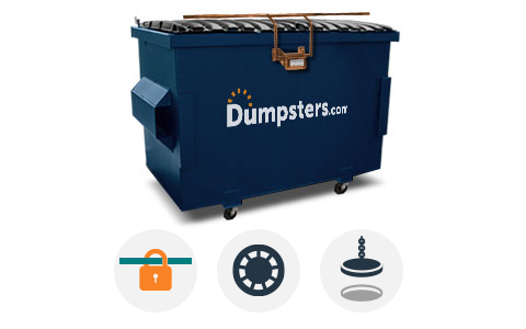 front load dumpster with lock bar