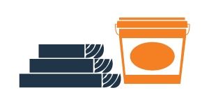 graphic of lumber and a bucket