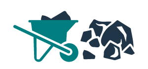 graphic of a wheelbarrow full of heavy debris