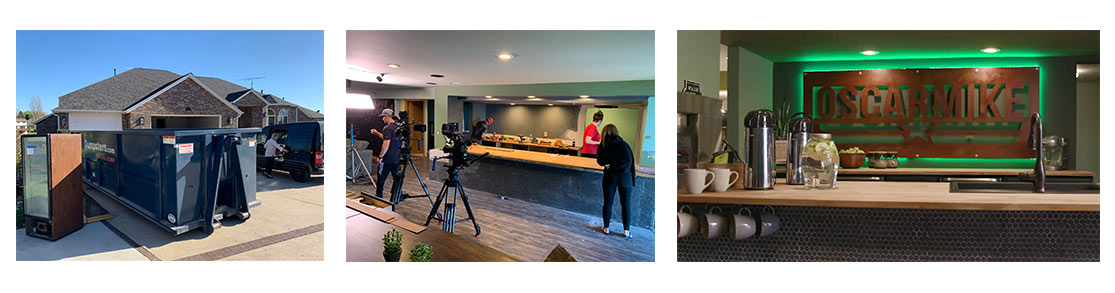 Behind the Scenes Images of the Oscar Mike Compound While Renovating and Filming Designing Spaces.