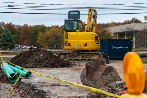 excavator on a job site