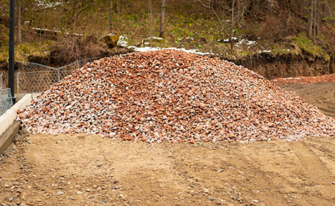 Pile of unwanted rock and gravel to be sold.