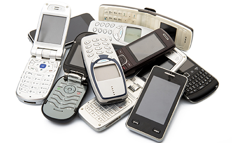 a pile of flip phones