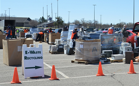 photo of an e-waste recycling event