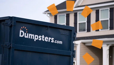 Dumpsters.com Dumpster Outside House