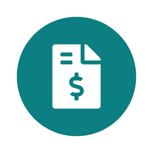 Circle Graphic of an Invoice.